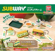 【日本正版授權】全套6款 SUBWAY 模型吊飾 扭蛋/轉蛋 潛艇堡/飲料/湯/托盤 029171