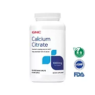 【GNC健安喜】檸檬酸鈣1000食品錠180錠(骨骼健康/牙齒健康/幫助入睡/幫助血液凝固/素食)