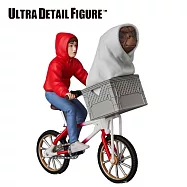 【日本正版授權】UDF E.T.外星人 吊卡系列 NO.801 E.T.外星人&埃利奧特 騎腳踏車 公仔/模型 9cm