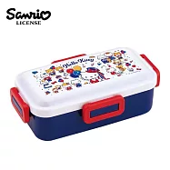 【日本正版授權】凱蒂貓 四扣便當盒 530ml 日本製 單層便當盒/分隔便當盒/可微波飯盒 50周年紀念 Hello Kitty/三麗鷗