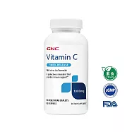 【GNC健安喜】維生素C 1000緩釋食品錠(90錠/瓶)(純素/柑橘生物類黃酮/玫瑰果粉/長效釋放/促進鐵吸收/促進膠原蛋白生成)