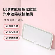 【好拾選物】LED智能觸控化妝鏡/汽車遮陽板梳妝鏡(三色光)-白色