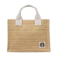 [星巴克]棕色仿草編織提袋