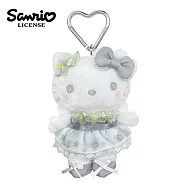 【日本正版授權】凱蒂貓 花朵洋裝系列 玩偶吊飾 娃娃/絨毛玩偶 Hello Kitty - 灰色款