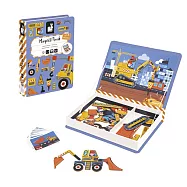 【法國Janod】磁鐵遊戲書-工程車