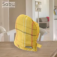 【SABU HIROMORI】格紋棉質防燙隔熱手套 鵝黃色