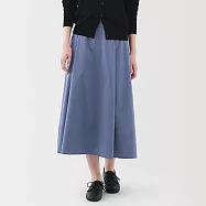 【MUJI 無印良品】女速乾平織布寬襬裙 S 煙燻藍