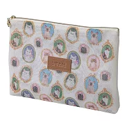 【日本Mark’s】PAUL & JOE 網狀扁型收納袋 ‧ 貓咪浮雕寶石