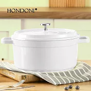 HONDONI 日式陶瓷琺瑯鍋贈日式防燙三角帽 晴天白