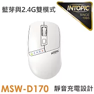 INTOPIC 廣鼎 滑行者無線雙模充電滑鼠(MSW-D170) 白色