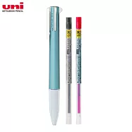 (限量1筆2芯送1)UNI UE5H-258 開心筆五色筆筆管+ 0.38mm紅&黑筆芯 金屬藍