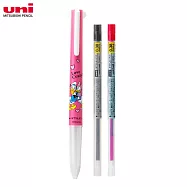 (限量1筆2芯送1)UNI UE3H-258DS 開心筆三色筆筆管+ 0.38mm紅&黑筆芯 唐老鴨&黛絲