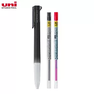 (限量1筆2芯送1)UNI UE3H-208 開心筆三色筆筆管+ 0.38mm紅&黑筆芯 黑