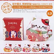 【Sayaka紗彌佳】喜氣盒裝-謹賀新年日本開運福氣招財貓立體造型拉鍊零錢包 收納包 -B款