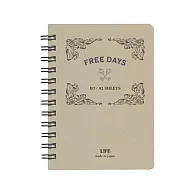LIFE FREE DAYS B7 方眼筆記本 灰
