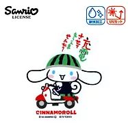【日本正版授權】三麗鷗 x 出川哲朗歐兜邁冒險趣 防潑水 貼紙 日本製 電動車造型 UV貼紙 - 大耳狗