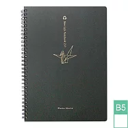 【DATA MATE 環保筆記本】DM-412 新生命2.0系列 B5尺寸 空白頁 雙線圈左開本- 黑色