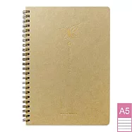 【DATA MATE 環保筆記本】DM-413 新生命2.0系列 A5尺寸 橫格頁 雙線圈左開本- 棕色