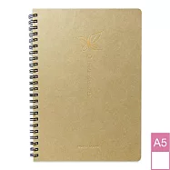 【DATA MATE 環保筆記本】DM-414 新生命2.0系列 A5尺寸 空白頁 雙線圈左開本- 棕色