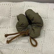 【JENG】法式慵懶感繫帶蝴蝶結充棉大腸髮圈 _墨綠