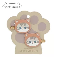 【日本正版授權】貓福珊迪 造型髮夾 2入組 髮夾/瀏海髮夾 兔子貓/熊熊貓 mofusand - B款