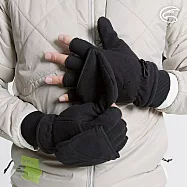 ADISI 防風保暖翻指手套AS24103 (XS-L) XS 暗夜黑