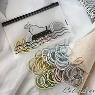 【卡樂熊】基本高彈力袋裝50入造型髮束/橡皮筋(六色)- 柔沁色