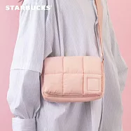 [星巴克]粉色尼龍絎縫側背包