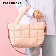 [星巴克]粉色尼龍絎縫提背袋