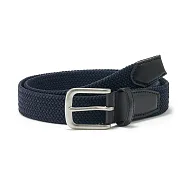 【MUJI 無印良品】可自由調整彈性皮帶 深藍