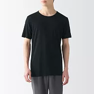 【MUJI 無印良品】男涼爽柔滑圓領短袖T恤 S 黑色