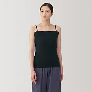 【MUJI 無印良品】女清爽舒適棉質附吸汗墊片細肩帶 S 黑色