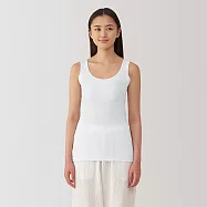 【MUJI 無印良品】女清爽舒適棉質附吸汗墊片坦克背心 L 白色