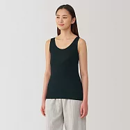 【MUJI 無印良品】女清爽舒適棉質輕薄坦克背心 S 黑色