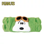 【日本正版授權】史努比 造型髮帶 寬版髮帶/洗臉髮帶/吸水髮帶 Snoopy/PEANUTS - 飛行員款