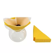 V42複層專利咖啡濾紙(80入*2)+矽膠濾杯*1 黃色