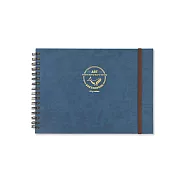 珠友 20K專業水彩繪圖本(橫)/手繪繪畫/畫畫本/圖畫紙/寫生/旅行風景繪圖/創意塗鴉/圈裝素描本剪貼簿-20張入 01藍