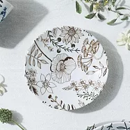 【日本Aito製作所】美濃燒|優雅花草 輕量陶瓷淺盤16.2cm ‧ 茶棕