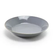 【日本Aito製作所】美濃燒|窯燒素釉 陶瓷深盤20.7cm ‧ 薄灰色