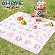 【AHOYE】一次性加大防水防潮墊野餐墊 2入組 (拋棄式野餐墊 露營墊 地墊) 圖騰款