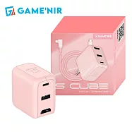 GAME&rsquo;NIR S-Cube 氮化鎵 三孔 HDMI USB-TypeC/TypeA 支援35W iPhone iPad 影像轉接頭 PD快充電器 蜜桃粉
