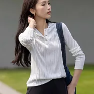 【MsMore】 連帽肌理鬆弛感舒適顯瘦長袖休閒百搭短版上衣# 124486 M 白色