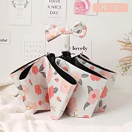 【KISSDIAMOND】絕美花漾黑膠防曬一鍵開收晴雨自動傘(KDU-H002) F 桃花