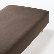 【MUJI 無印良品】棉天竺床包/S/混棕【成品尺寸】W95&times;L185&times;D35 cm 附鬆緊帶