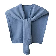 【MsMore】 針織純色披肩外搭時尚薄款圍脖護頸網紅搭肩小圍巾造型# 124507 FREE 天空藍色