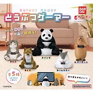 【日本正版授權】全套5款 打電動的動物們 扭蛋/轉蛋 貓 狗/熊貓/倉鼠/土撥鼠/動物模型 769863