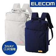 ELECOM 帆布多功能3WAY後背包OFF03- 深藍