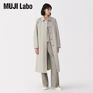 【MUJI 無印良品】MUJI Labo女高密度棉單排扣大衣 L 米黃
