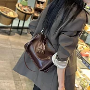 O-ni O-ni新品精選優質頭層牛皮輕巧多功能百搭大包包托特包(品質保證)(bag-6099) 咖啡色