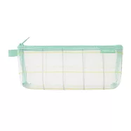 MIDORI CL細網 筆袋(寬底)-限定格子綠